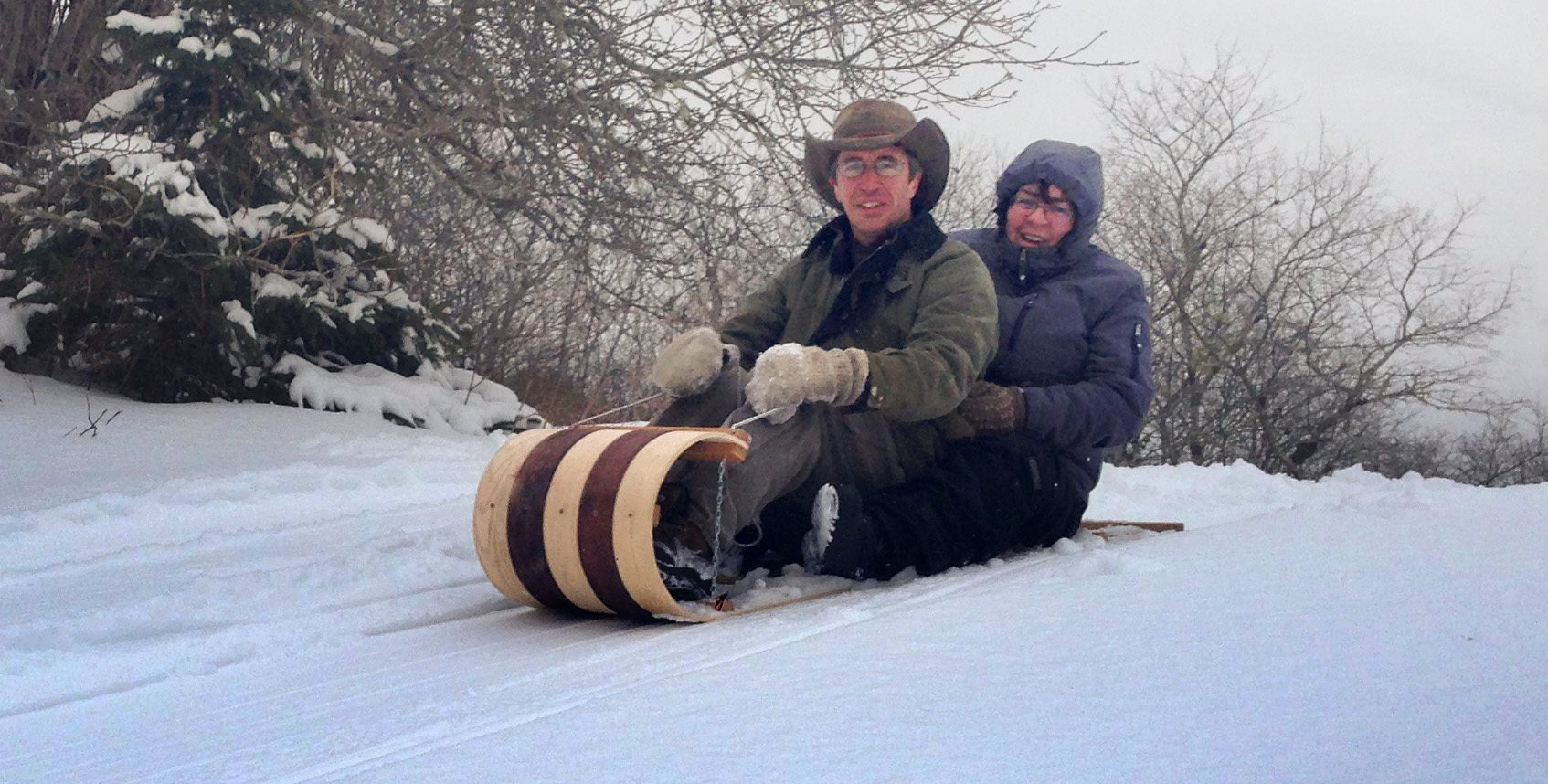 Dan and family on toboggan